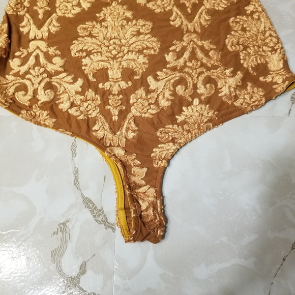 Brocade Backless Bodysuit - Picture 4 of 6